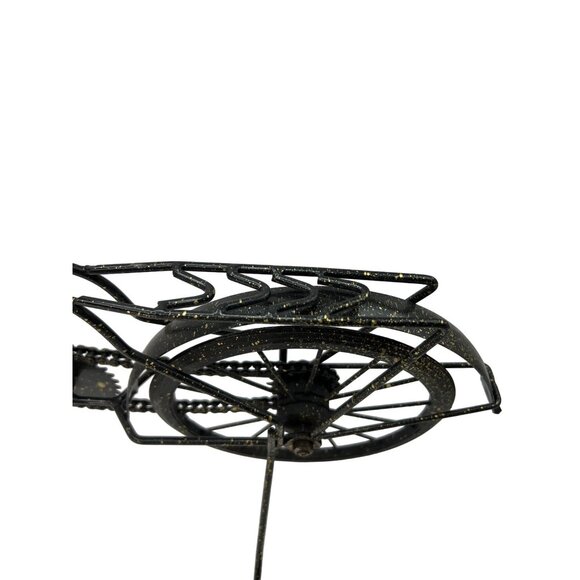 Vtg Metal & Wood Bicycle Home Decor, Wheels & Chain Turn - Picture 7 of 13